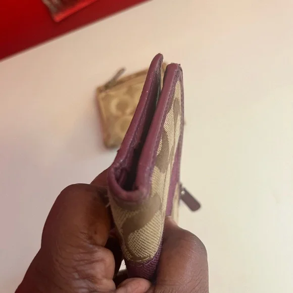 Preowned Coach Purple and Brown Wallet - Picture 4 of 5